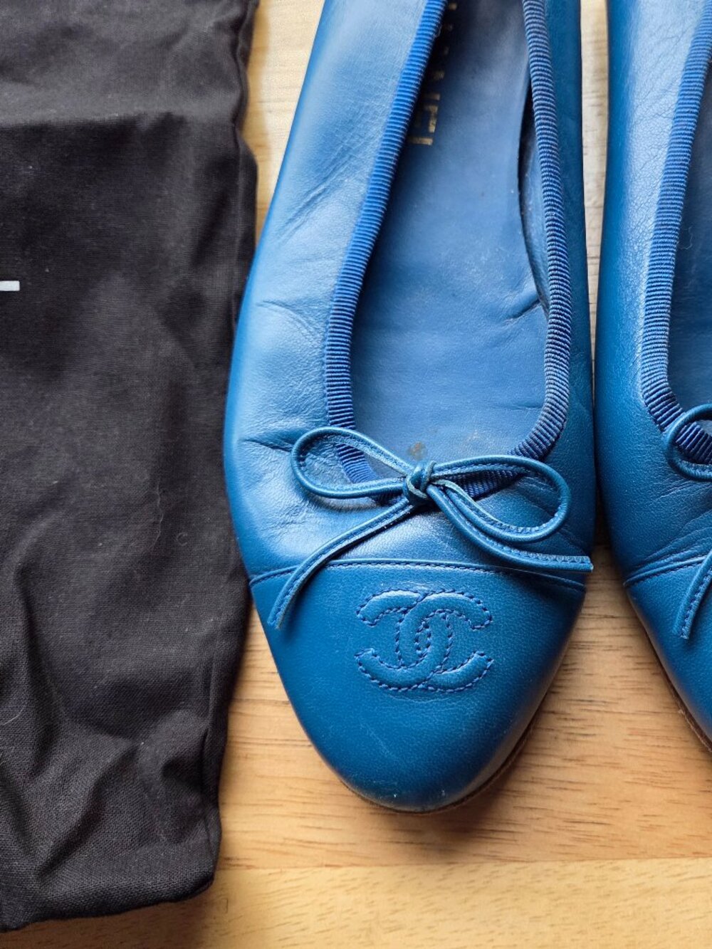 Vintage Chanel Royal Blue Ballet Flats - Picture 2 of 15